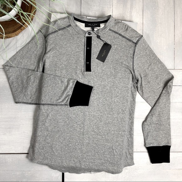 Rag & Bone Gibson Henley in Heatherd Gray - Picture 2 of 13